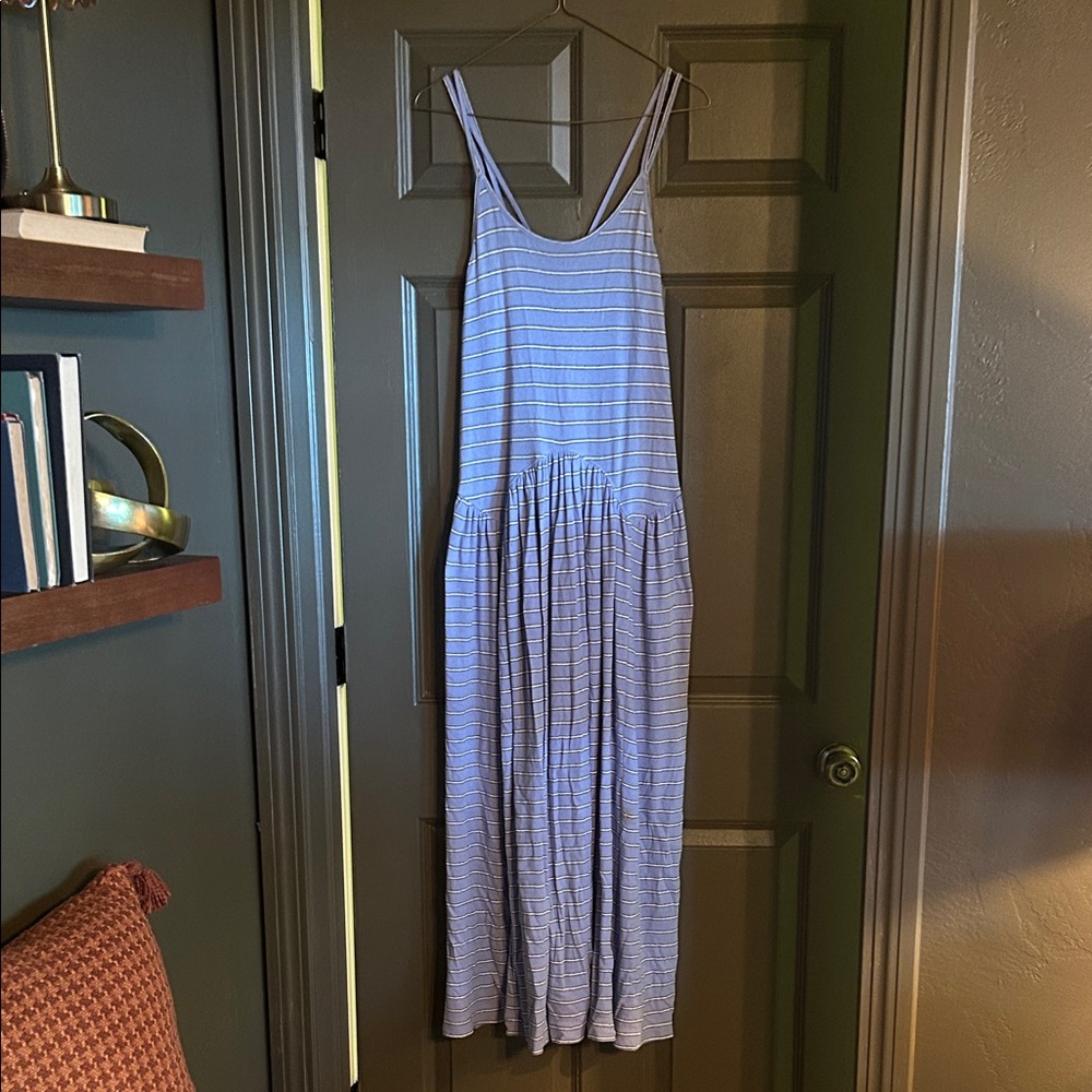 We The Free Light Blue Striped Maxi Dress